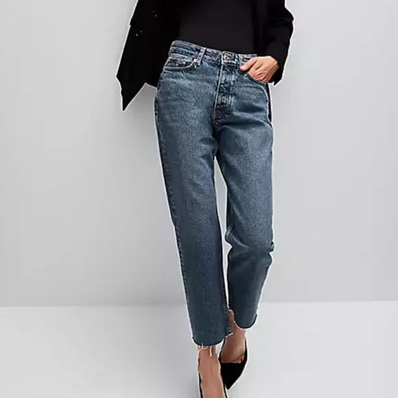 Mango Jeans Mango Mng Havana Straight Leg Button Fly Crop